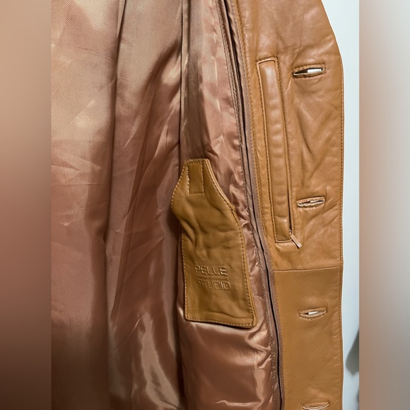 Wilsons Leather Pelle Studio Cognac Thinsulate Ultra Leather Coat Size XL - Picture 7 of 17